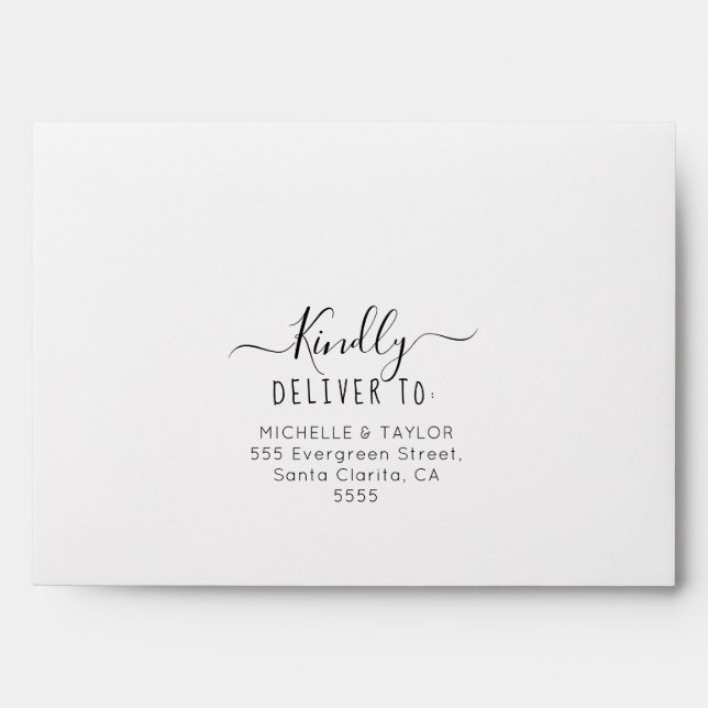 Simple Modern Calligraphy Kindly Deliver To Envelope (Front)