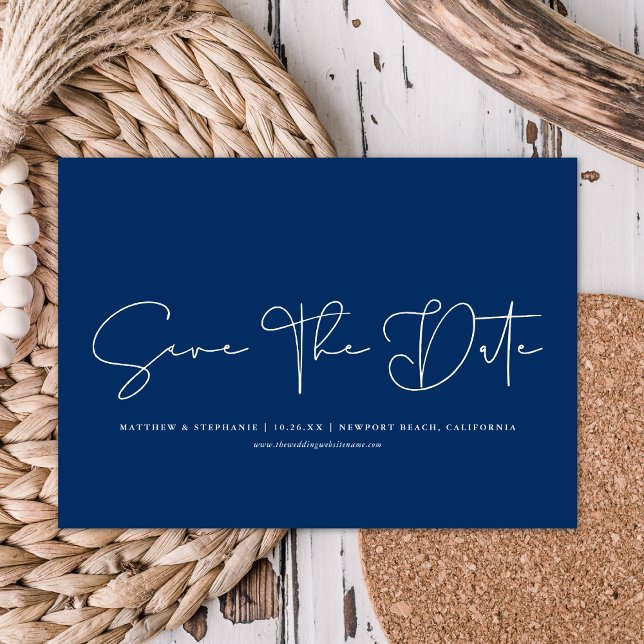 Simple Modern Calligraphy Non-Photo Save The Date  Invitation (Creator Uploaded)