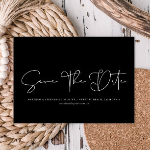 Simple Modern Calligraphy Non-Photo Save The Date Invitation