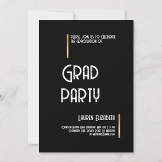 Simple Modern Calligraphy Photo Graduation Invitat Invitation