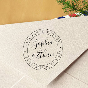 Simple Modern Calligraphy Return Address Self-inking Stamp