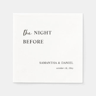 Simple Modern Calligraphy Script Rehearsal Dinner  Napkin
