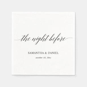 Simple Modern Calligraphy Script Rehearsal Dinner Napkin