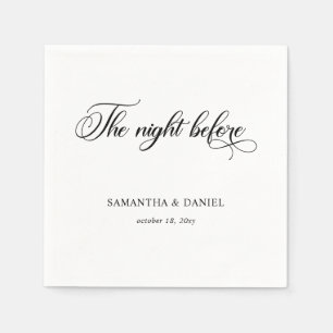 Simple Modern Calligraphy Script Rehearsal Dinner Napkin
