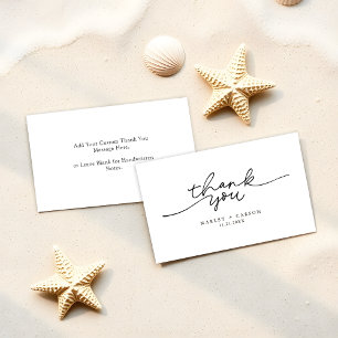 Simple Modern Calligraphy Wedding Budget Thank You Card