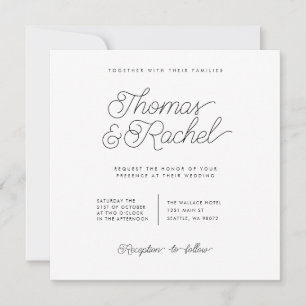 Simple Modern Calligraphy Wedding Invitation