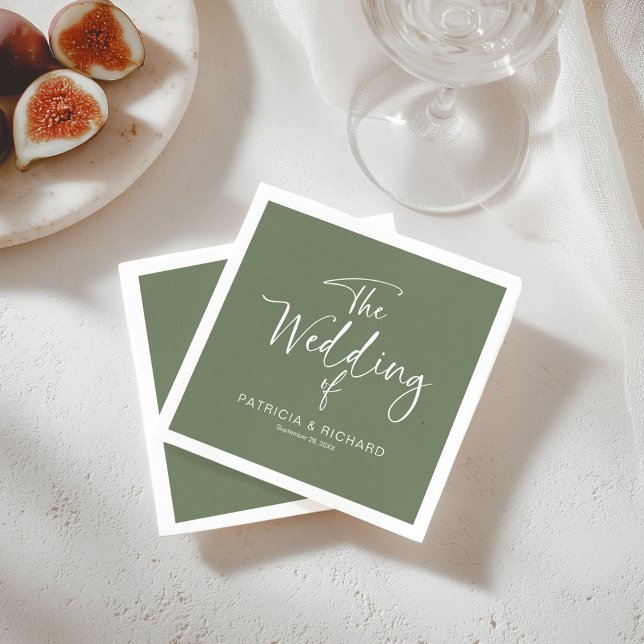 Simple Modern Calligraphy Wedding  Napkin (Creator Uploaded)