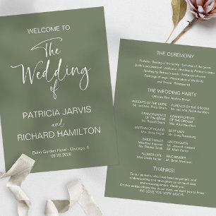 Simple Modern Calligraphy Wedding Program