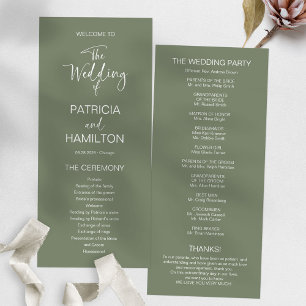 Simple Modern Calligraphy Wedding Program