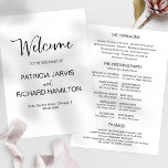 Simple Modern Calligraphy Wedding Program<br><div class="desc">A simple chic wedding ceremony order of service program. Easy to personalise with your details. Check the collection for matching items. CUSTOMIZATION: If you need design customisation,  please get in touch with me via chat; if you need information about your order,  shipping options,  etc.,  please contact Zazzle support directly.</div>