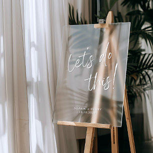 Simple Modern Calligraphy Wedding Welcome Acrylic Sign
