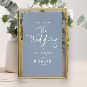 Simple Modern Calligraphy Wedding Welcome Poster