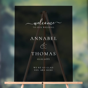 Simple Modern Calligraphy "Welcome"  Wedding Acrylic Sign