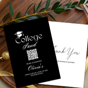 Simple Modern Card With QR Code For College Fund