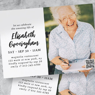 Simple Modern Celebration Of Life Memorial Invitation