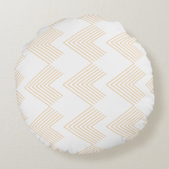 Simple, modern chevron arrow shape graphic pattern round cushion (Back)