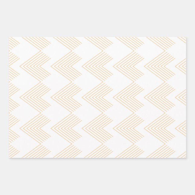 Simple, modern chevron arrow shape graphic pattern wrapping paper sheet (Front)