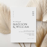 Simple Modern Chic Black and White Wedding Invitation<br><div class="desc">Modern wedding invitation featuring elegant chic design and minimalist style.</div>
