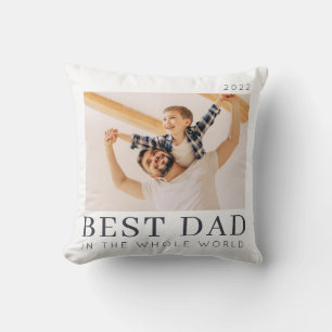 Simple Modern Chic Custom Best Dad Photo Cushion