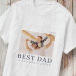 Simple Modern Chic Custom Best Dad Photo T-Shirt<br><div class="desc">Design is composed of modern chic typography with sans serif and serif font.</div>