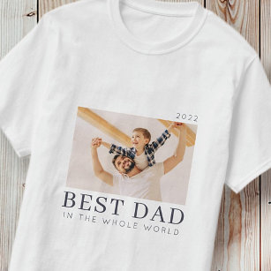 Simple Modern Chic Custom Best Dad Photo T-Shirt