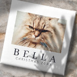 Simple Modern Chic Custom Family Pet Photo Holiday Magnet<br><div class="desc">Design is composed of modern chic typography with sans serif and serif font. Add a custom family pet photo and year.</div>