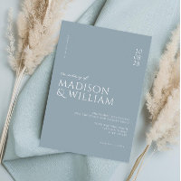 Simple Modern Chic Dusty Blue Wedding