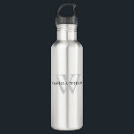 Simple Modern Chic Monogram Personalised 710 Ml Water Bottle<br><div class="desc">Simple Modern Chic Monogram Personalised Stainless Steel Water Bottle</div>