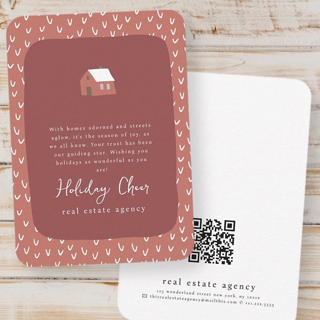Simple Modern Chic Real Estate Business Holiday Card (Creator Uploaded)