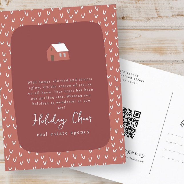 Simple Modern Chic Real Estate Business Holiday Postcard (Creator Uploaded)