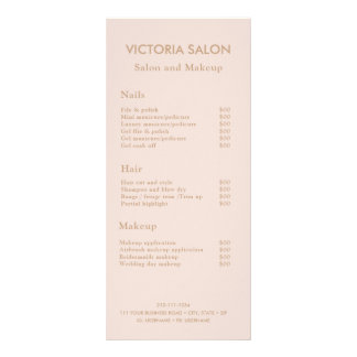 Simple Modern Chic Unique Pale Blush Salon Makeup Rack Card