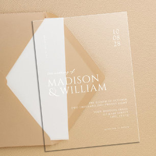Simple Modern Chic Wedding Acrylic Invitations