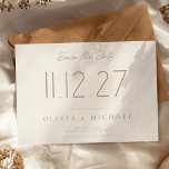 Simple Modern Chic Wedding Non-Photo Save The Date<br><div class="desc">A simple modern save the date card. Personalise this chic ivory and tan design to have your wedding date,  names and details.</div>