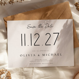 Simple Modern Chic Wedding Non-Photo Save The Date