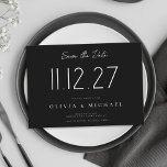 Simple Modern Chic Wedding Non-Photo Save The Date<br><div class="desc">A simple modern save the date card. Personalise this chic black and white design to have your wedding date,  names and details.</div>