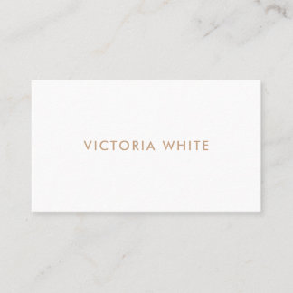 Simple Modern Chic White Beige  Business Car Business Card