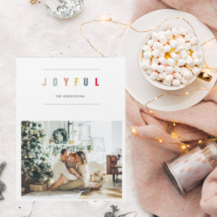 Simple Modern Christmas Photo   Joyful Holiday