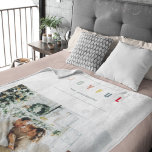 Simple Modern Christmas Photo | Joyful Holiday Fleece Blanket<br><div class="desc">Simple Modern Christmas Photo | Joyful Holiday</div>