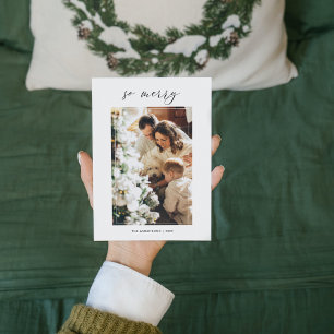 Simple Modern Christmas Photo So Merry Christmas