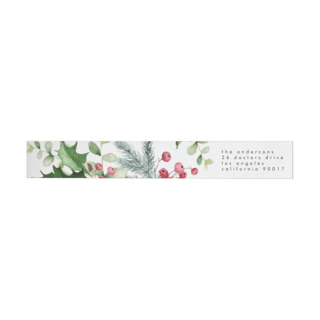 Simple Modern Christmas Snow Return Address Wrap Around Label (Individual)