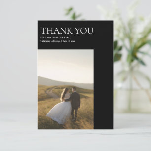Simple Modern Classic Thank You Wedding Photo Card