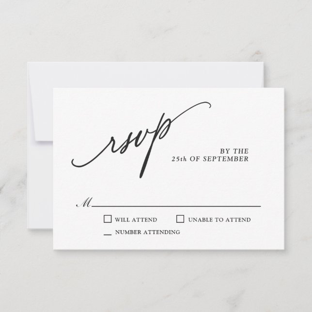 Simple Modern Classic Wedding RSVP (Front)