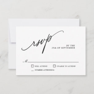 Simple Modern Classic Wedding RSVP