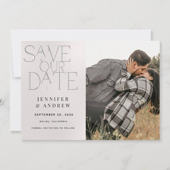 Simple Modern Classy | Photo Save the Date  Invitation (Front)