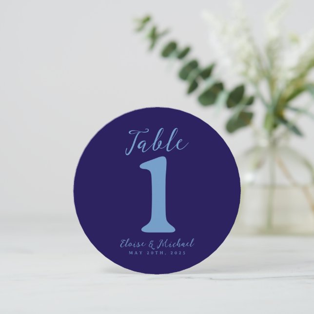 Simple Modern Coastal Wedding Reception Table Card (Standing Front)
