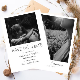 Simple Modern Collage Minimal Photo unique Save The Date