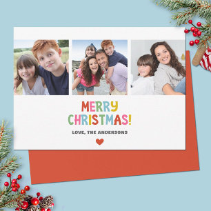 Simple Modern Colourful Christmas Photo Holiday Card
