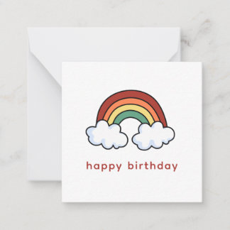 Simple Modern Colourful Rainbow Happy Birthday Card