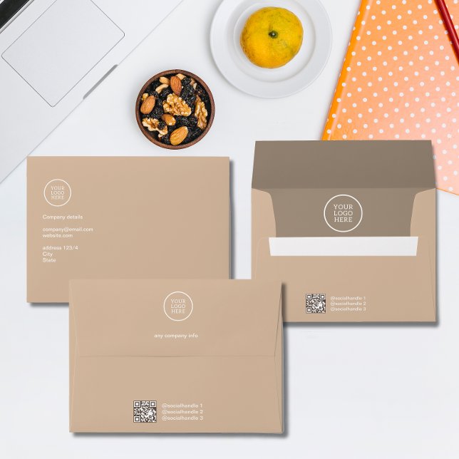 Simple Modern Company Branding Logo Qr code  Envelope (Creator Uploaded)