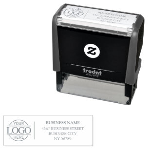 Simple Modern Company Business Logo Return Address Self-inking Stamp